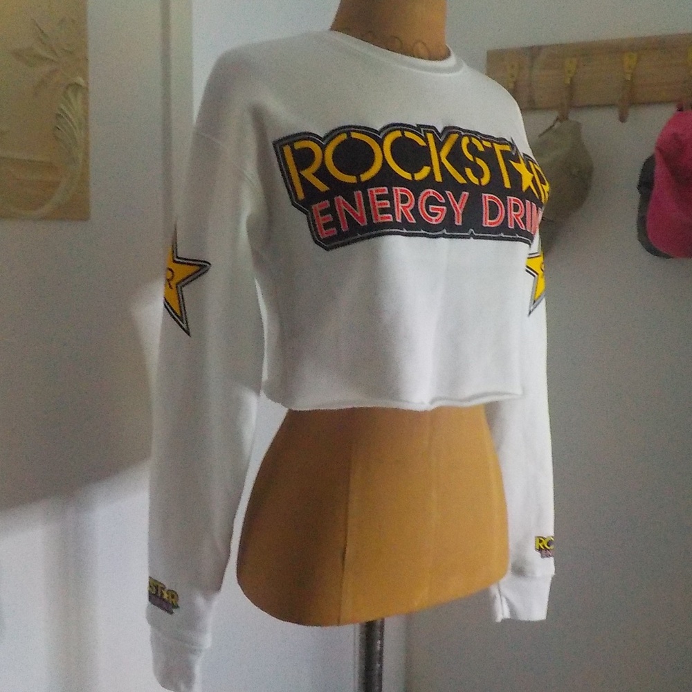 Rock Star White Crop Top NWOT - Picture 2 of 5